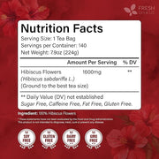 FreshDrinkUS, Premium 140 Hibiscus Flowers Tea Bags, 100% Natural, Handmade & Pure from Hibiscus Flowers. No Sugar/Caffeine/Gluten, Vegan. Tart & Refreshing, Hot or Ice Tea, Great For All Seasons