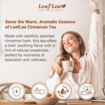Load image into Gallery viewer, LeafLea 120 Cinnamon Tea Bags, Premium Herbal Tea with Ground Cinnamon Sticks, Spiced and Soothing Flavor for Relaxation, Caffeine-Free, Sugar-Free, Non-GMO, Vegan