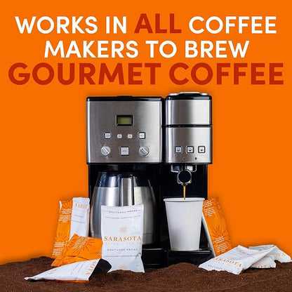 Coffee Packets – Butter Pecan Ground Packs, Gourmet Medium Roast, Low Acid 2oz Pre-Measured Bags for 12-Cup Drip Brewers, Bulk Southern Texas Pecan Single-Pot Pouches, 36 Count