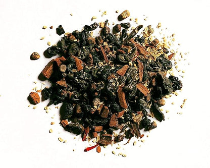 FIRE TEAS Sweet Hot Energy - Gunpowder Green Tea, Cinnamon, Saffron, Ginger, Cardamom - Energy & Power, Delicious, Coffee Alternative, Mild & Spicy - Multiple Brews