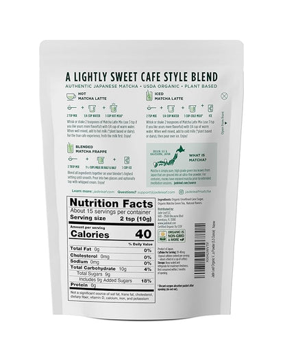 Jade Leaf Matcha Organic Cafe Style Vanilla Matcha Latte Green Tea Powder, Premium Barista Crafted Mix, Authentically Japanese, 15 Servings (5.3 Ounces)
