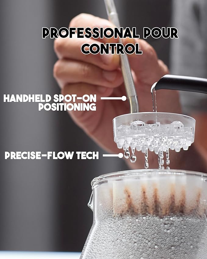 MELODRIP Pour Over Coffee Tool for Cleaner and Sweeter Brewing (Matte Grey Handle and Clear Dish)