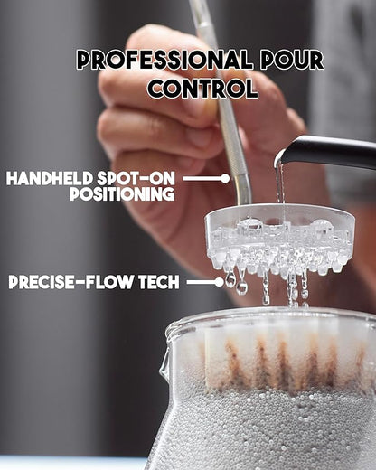 MELODRIP Pour Over Coffee Tool for Cleaner and Sweeter Pour Over Brewing (Matte Grey Handle and Grey Dish)