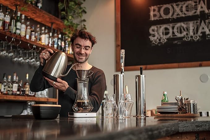 KRUVE EVOKE Coffee Carafe - Elegant Double-Wall Glass Design, 20oz (600ml) Capacity for Perfectly Brewed Coffee, Ideal for Entertaining Guests and Coffee Lovers, Keeps Your Brew Hot and Hands Cool