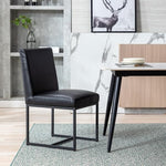 Load image into Gallery viewer, CIMOTA Black Leather Dining Chairs Set of 2, Upholstered Dining Room Chairs Armless Guest Side Chair with Black Base for Dining Room/Kitchen, 2PCS