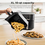 Load image into Gallery viewer, Ninja | Air Fryer | Finish Cooking Multiple Foods at the Same Time | 6-in-1 (Air Fry, Broil, Roast, Keep Warm, Dehydrate, Bake) | Fit up to 8lb Chicken Wings in the two 5 QT Baskets | DZ302