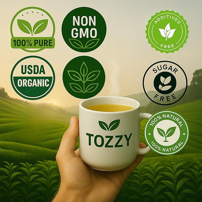 Tozzy Organic Milk Thistle Seeds Tea - 100 Count | Pyramid Tea Bags (Plant-Based & Eco-conscious) | Supports Liver Health | Pure Ingredients