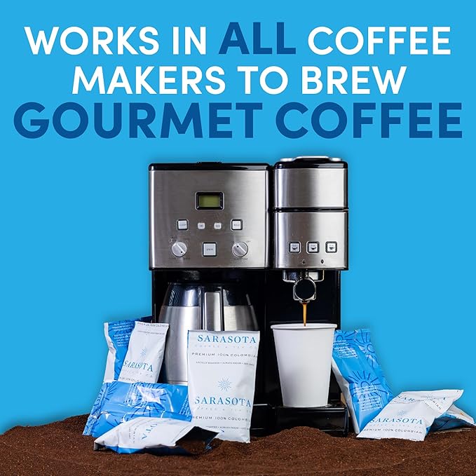 Colombian Coffee Packets – Medium Roast Ground, 1.75oz Bulk Portion Packs for 12-Cup Drip Maker, Pre-Measured Fractional Bags, 100 Count