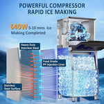 Load image into Gallery viewer, Commercial Ice Maker Machine 460LBS/24H 360LBS Ice Bin LCD Touch Screen Self Cleaning Function Freestanding Ice Maker 156 Counts Ice Ready in 5-10 min Clear Ice Cube for Cafe, Bar, Home
