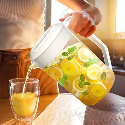 Amazing Abby - Kitchen Party - 4-Quart Plastic Pitcher (2-Pack), Unbreakable Water Pitcher with Lid, BPA-Free, Heat-Resistant, Dishwasher-Safe, Great for Both Iced and Hot Drinks, Indoors and Outdoors