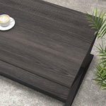 Load image into Gallery viewer, HSH Gray Coffee Table for Living Room, Minimalist Rectangle Center Table with Storage Shelf，Industrial Dark Wood and Metal Cocktail Tea Table, Office Simple 2 Tier Display Coffee Table, 47 Inch