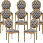 Load image into Gallery viewer, French Country Dining Chairs Set of 8, Grey Velvet Upholstered Dining Chairs, Tufted Back, Solid Wood Legs, Farmhouse Kitchen &amp; Dining Room Chairs, Sillas De Comedor (Gray, 8Pcs)