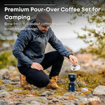 Load image into Gallery viewer, Pour Over Camp Coffee Maker Set– Vacuum Insulated Mug with Leakproof Lid, Stainless Steel Micro Filter, Scratch-Resistant Finish, Portable Coffee Maker for Camping, Travel &amp; Outdoor Adventures