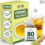 Load image into Gallery viewer, LeafLea 80 Premium Fennel Tea Bags, Pure Dried Fennel Seed Tea, Daily Ease &amp; Balance, Naturally Sweet Taste, Caffeine-Free, Sugar-Free, Non-GMO, Vegan, Individually Wrapped