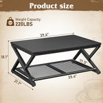 Load image into Gallery viewer, EnHomee Coffee Table with Storage, Modern Coffee Tables for Living Room with Mesh Shelf, 2 Tier Rectangular Center Table for Living Room, Bedroom, 39.4 Inch, Black Oak