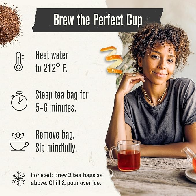 Numi Organic Rooibos Tea, 18 Herbal Tea Bags, Microplastic Free, Packed with Antioxidants, Great for Evening Relaxation