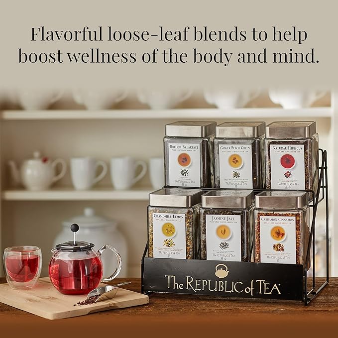 The Republic of Tea Jasmine Jazz Green Full-Leaf Loose Tea | 3.0 Ounce Refill Bag | Steeps 50 Cups