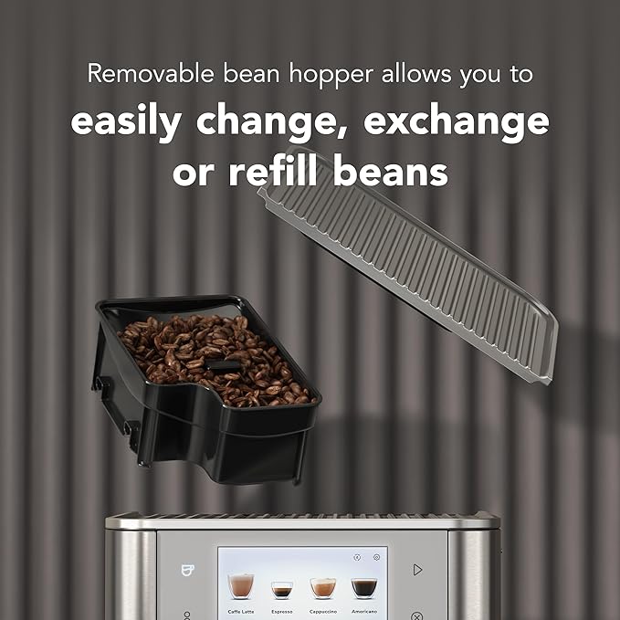 KitchenAid Fully Automatic Espresso Machine KF8 with Milk Attachment & Plant Based Milk Options, KES8558BK, Cast Iron Black