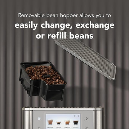 KitchenAid Fully Automatic Espresso Machine KF8 with Milk Attachment & Plant Based Milk Options, KES8558BK, Cast Iron Black