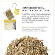 Ronnefeldt 100% Spice of Life – German Herbal Tea with Ginger, Lemongrass, Mint & Lemon Peel – Loose Leaf Chai in 15 Individually Wrapped Bags – Naturally Caffeine-Free