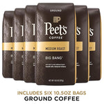 Load image into Gallery viewer, Peet's Coffee, Medium Roast Ground Coffee - Big Bang 63 Ounces (6 Bags of 10.5 Ounces)