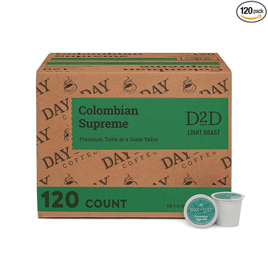 Day To Day 120-Count Colombian Supreme Light Roast Single Serve Coffee Pods for K-Cup Keurig Brewers