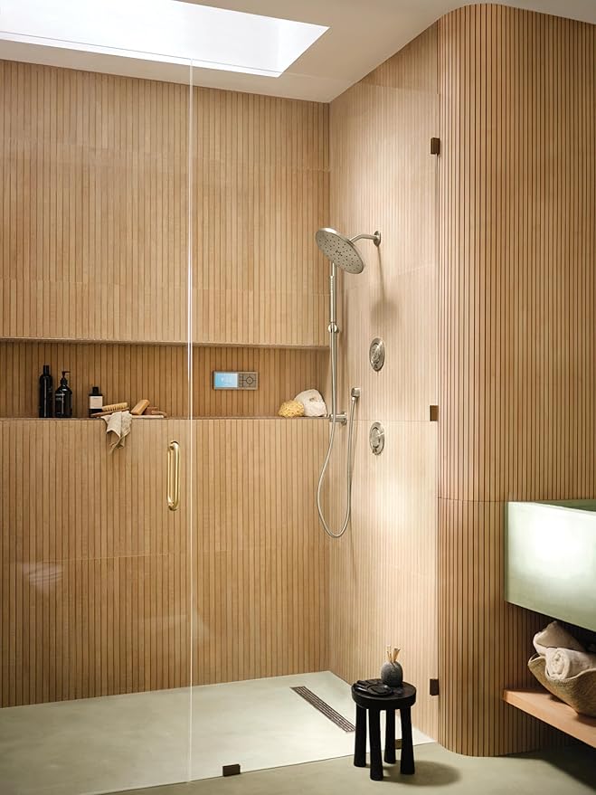 Moen 3887EPBN Modern Eco-Performance Handshower Handheld Shower with 30-Inch Slide Bar and 69-Inch Metal Hose, Brushed Nickel