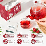 Load image into Gallery viewer, LeafLea 40 Premium Natural Hibiscus Tea Bags, 100% Pure from Hibiscus Flowers, Caffeine-Free Herbal Tea, Hibiscus Flower Tea Rich in Natural Goodness and Flavor, No Sugar, Gluten-Free, Vegan