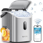 Load image into Gallery viewer, ecozy Smart Nugget Ice Maker Countertop, Portable Pebble Ice Machine with Voice Control, 34lbs/24H Soft Chewable Ice, Self-Cleaning Pellet Ice Maker with APP WiFi for Kitchen Party, Stainless Steel