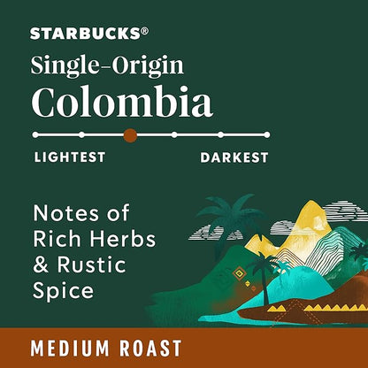 Starbucks K-Cup Coffee Pods, Medium Roast Coffee, Colombia, 100% Arabica, 6 boxes (60 pods total)