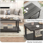 Load image into Gallery viewer, FOLUBAN Modern Coffee Table, Rustic Wood Center Table with Storage for Living Room, Dark Gray