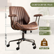 High Back Office Chair,Modern Swivel Office Chair,Brown Suede Fabric Gaming Chair,Height Adjustable Home Office Desk Chair with Lumbar Support