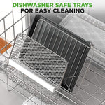 Load image into Gallery viewer, NutriChef 26L Electric Air Fryer Oven | 1700W Countertop Rotisserie &amp; Air Fryer | 360° Rotating Feature | 10 Digital Menu Presets | Includes Drip Tray, Air Frying Basket &amp; Bake Rack 15x16x14 (Silver)