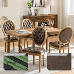 Load image into Gallery viewer, French Country Dining Chairs Set of 8, Brown Upholstered Dining Chairs, PU Leather Tufted Back, Solid Wood Legs, Farmhouse Kitchen &amp; Dining Room Chairs, Sillas De Comedor (Brown, 8Pcs)