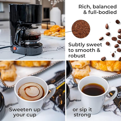 Colonial Coffee Roasters In-Room Hotel Ground Coffee Filter Portion Packs, Medium Roast, Signature Breakfast Blend, 0.50 Ounce (Pack of 150), Use with 4-Cup Drip Coffee Machine