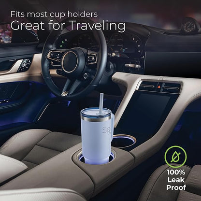 SIPX™ Insulated Tumbler With Lid And Straw, 40oz. Tumbler With Handle Keeps Cold 12 Hours, Water Bottle Thermos With Lid, BPA-Free Reusable Insulated Coffee Tumblers, Travel Mug Great For Beach Party