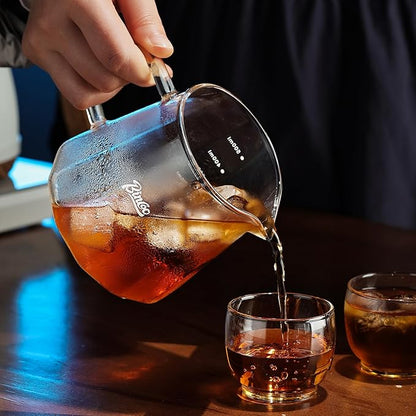 Bincoo Pour Over Coffee Maker Set, 16oz Drip Coffee Maker, Included Borosilicate Glass Coffee Carafer and Coffee Dripper & Size 02 50 Pcs Paper Filter (16oz-Clear)