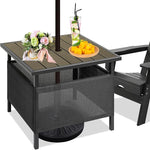 Load image into Gallery viewer, LZRS Adirondack Square Outdoor Side Table with Umbrella Hole, Pool Composite Patio Table,HDPE End Tables for Backyard,Pool, Indoor Companion, Easy Maintenance &amp; Weather Resistant(Light Brown)