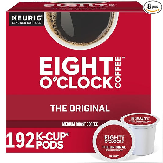 Eight O Clock, The Original, Single-Serve Keurig K-Cup Pods, Medium Roast Coffee, 192 Count (8 Boxes of 24 Pods)