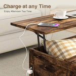 Load image into Gallery viewer, Coffee Table with Storage, 31.5" W Farmhouse Lift Top Wood Square Center Table with Charging Station, Rustic Cocktail Tables with Flip Top Lids for Living Room, Home Office, Rustic Brown
