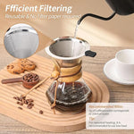 Load image into Gallery viewer, Pour Over Coffee Maker 14 OZ, 4 Cup Borosilicate Glass Drip Coffee Maker with Reusable Stainless Steel Filter and Cork Grip for Home Café 400 ML (Diamond Shape)