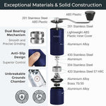 Load image into Gallery viewer, Manual Coffee Grinder by Alpaca Ventures - Stainless Steel Conical Burr Coffee Grinder Manual with Adjustable Setting Double Bearing Hand Espresso Grinder Perfect for Home, Office and Camping