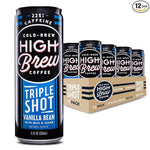Load image into Gallery viewer, High Brew Coffee, Triple Shot Vanilla Bean, Cold Brew Coffee, 11 Fl Oz, Ready-To-Drink (Pack of 12)
