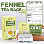 Load image into Gallery viewer, LeafLea 80 Premium Fennel Tea Bags, Pure Dried Fennel Seed Tea, Daily Ease &amp; Balance, Naturally Sweet Taste, Caffeine-Free, Sugar-Free, Non-GMO, Vegan, Individually Wrapped