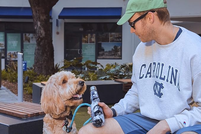 Insulated Water Bottle - On-The-Go Refillable Stainless Steel Water Bottles For Adults, Reusable Thermos Travel Tumbler With Leak-proof Lid For Hot & Cold Beverages (17Oz. Ligth Charcoal)