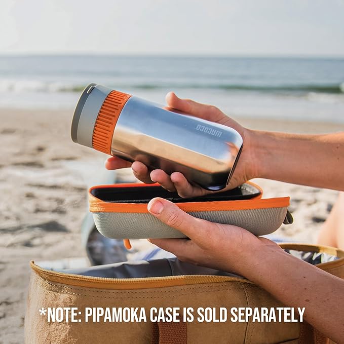 WACACO Pipamoka Portable Coffee Maker, Coffee brewer, All-in-one Vacuum Pressured，Insulated Travel Mug, Hand Powered and Filter Pressure Brewer, Stainless Steel Thermo Cup, 10 fl oz