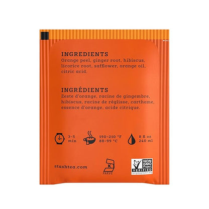 Stash Tea Sunny Orange Ginger Herbal Tea, Box of 100 Tea Bags