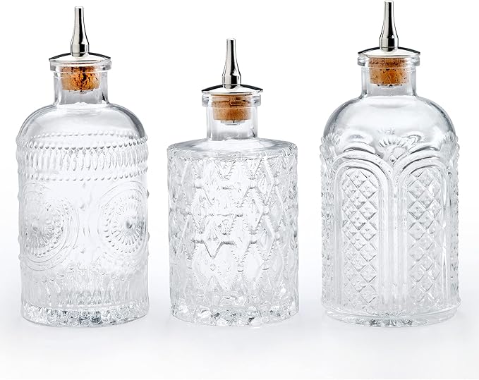Barfly Bitters Bottle Set of 3 - M37186/M37187/M37188, Glass, 6.8 oz (200 ml), Set of 3