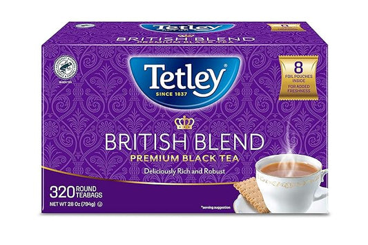 Tetley British Blend Premium Black Tea, 320 Teabags, Rainforest Alliance Certified