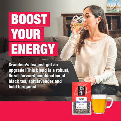 Tiesta Tea - Victorian Earl Grey, Loose Leaf, Floral Earl Grey Black Tea, Premium Blend, High Caffeinated Black, Make Hot or Iced Brews Up to 25 Cups, 1.8 Ounce Resealable Pouch